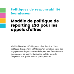 Modèle de politique de reporting ESG pour les appels d'offres