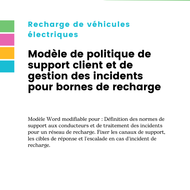 Modèle de politique de support client et de gestion des incidents pour bornes de recharge