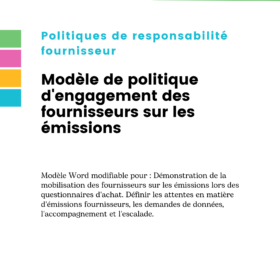 Modèle de politique d'engagement des fournisseurs sur les émissions