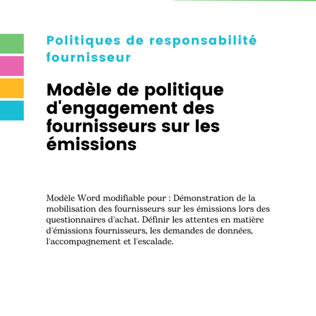 Modèle de politique d'engagement des fournisseurs sur les émissions