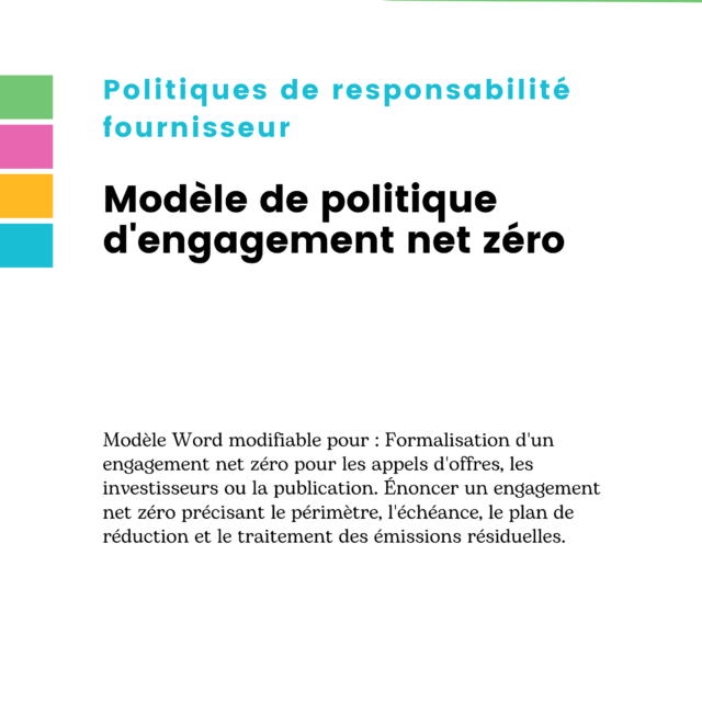 Modèle de politique d'engagement net zéro