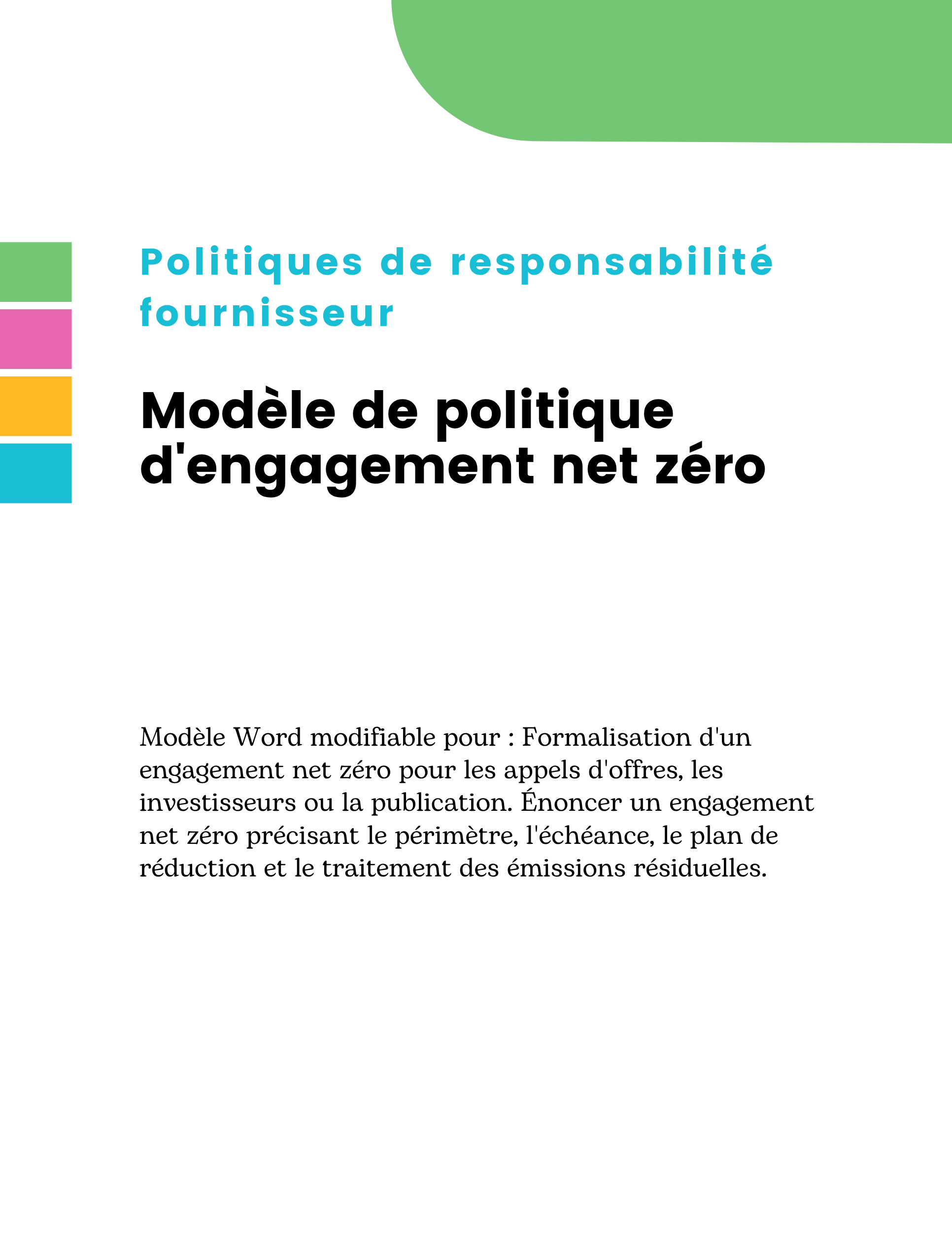 Modèle de politique d'engagement net zéro