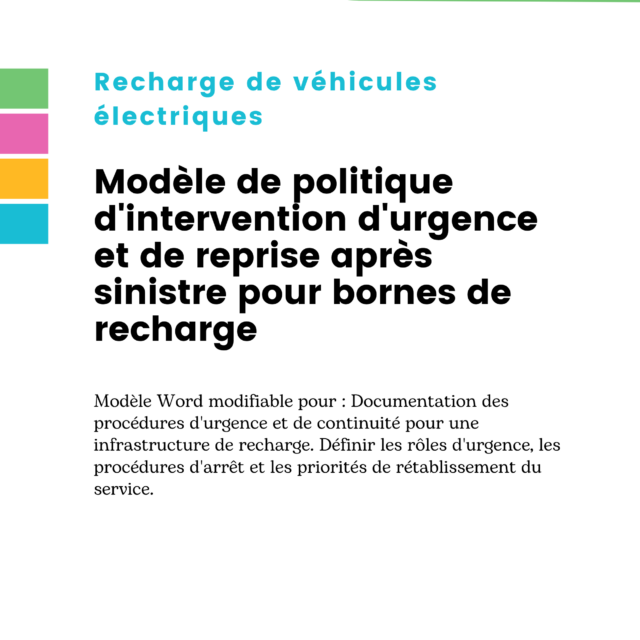 Modèle de politique d'intervention d'urgence et de reprise après sinistre pour bornes de recharge