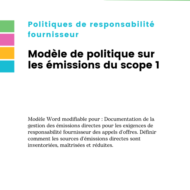 Modèle de politique sur les émissions du scope 1