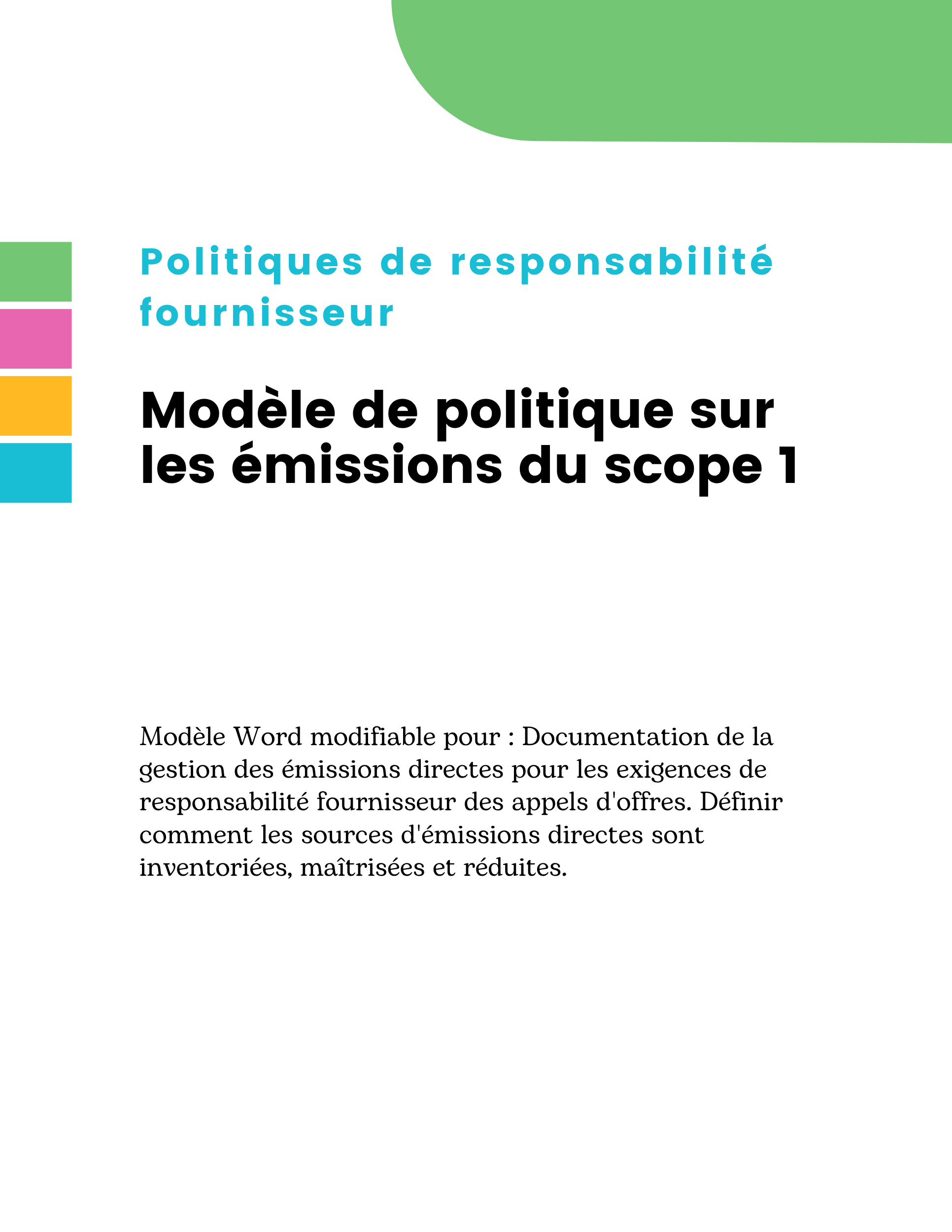 Modèle de politique sur les émissions du scope 1