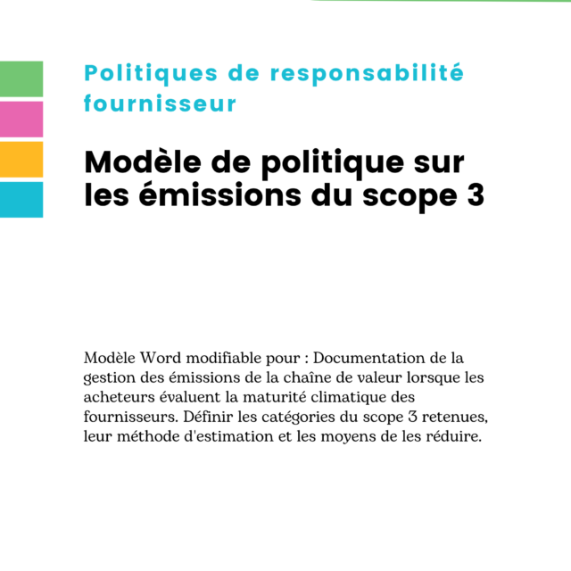 Modèle de politique sur les émissions du scope 3