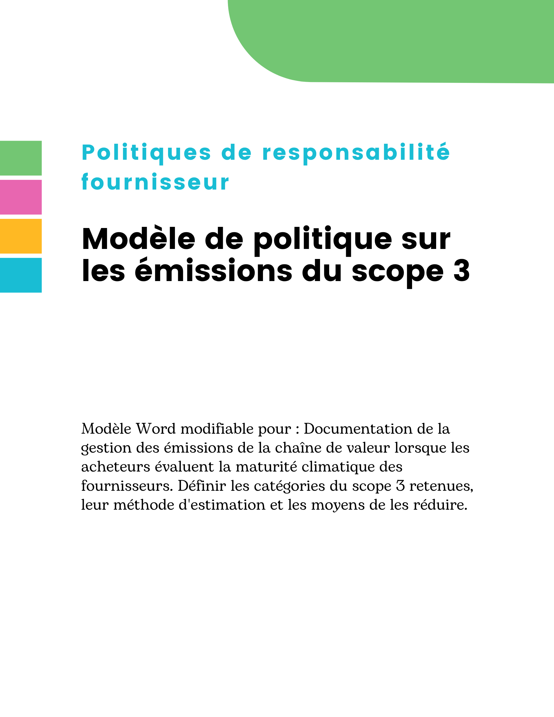 Modèle de politique sur les émissions du scope 3