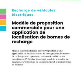 Modèle de proposition commerciale pour une application de localisation de bornes de recharge