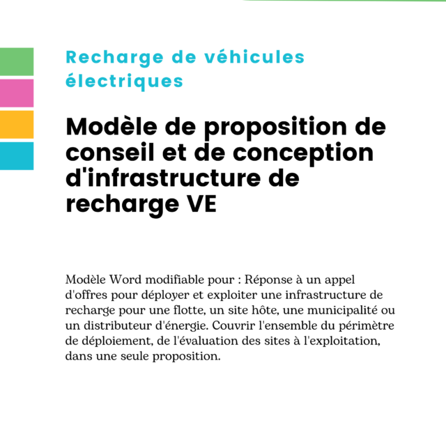 Modèle de proposition de conseil et de conception d'infrastructure de recharge VE