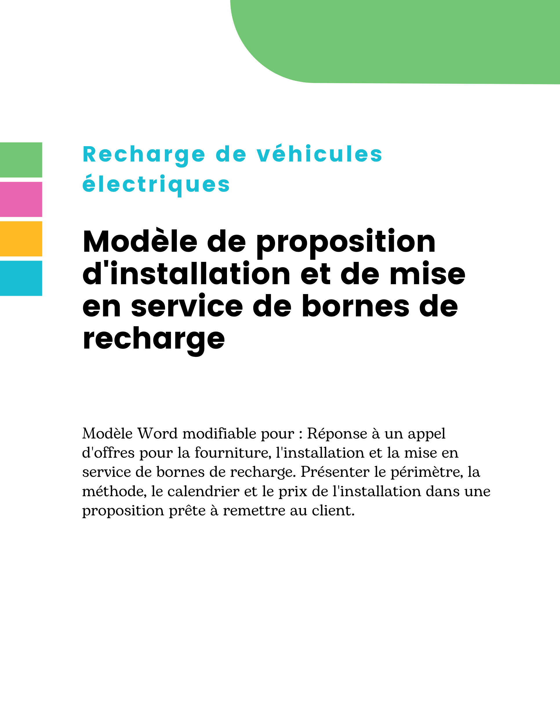 Modèle de proposition d'installation et de mise en service de bornes de recharge