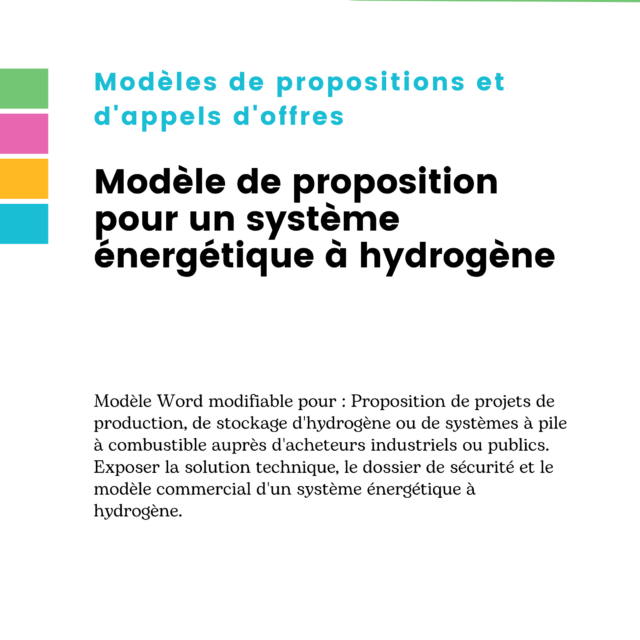 Modèle de proposition pour un système énergétique à hydrogène