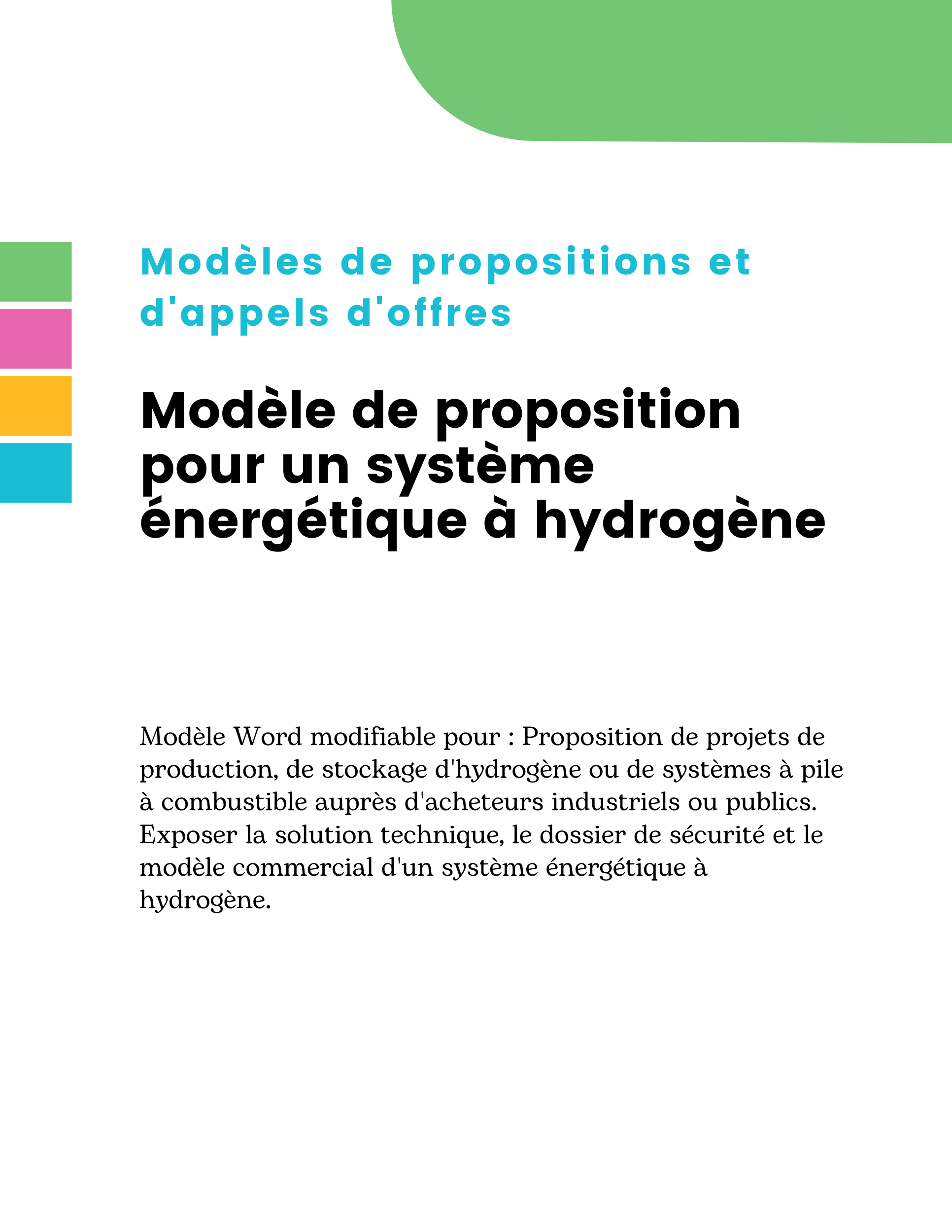 Modèle de proposition pour un système énergétique à hydrogène