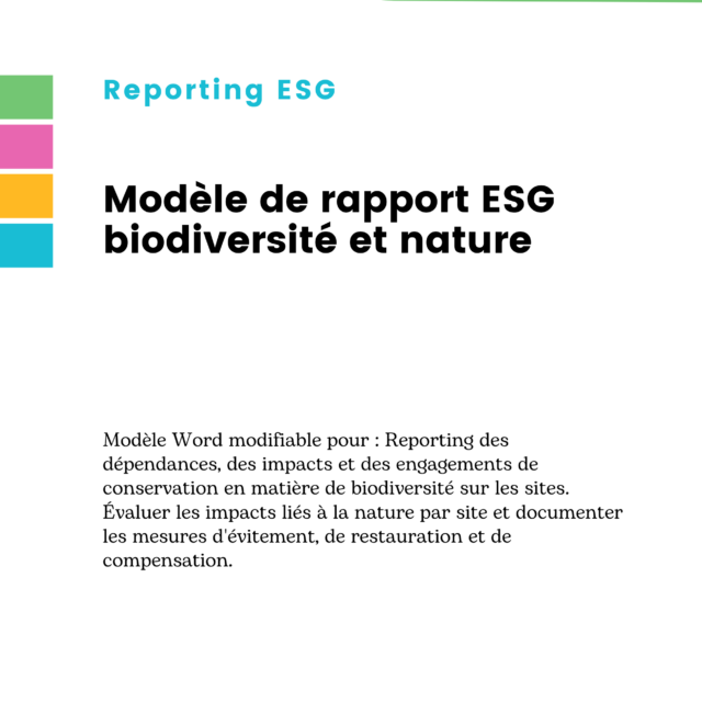 Modèle de rapport ESG biodiversité et nature