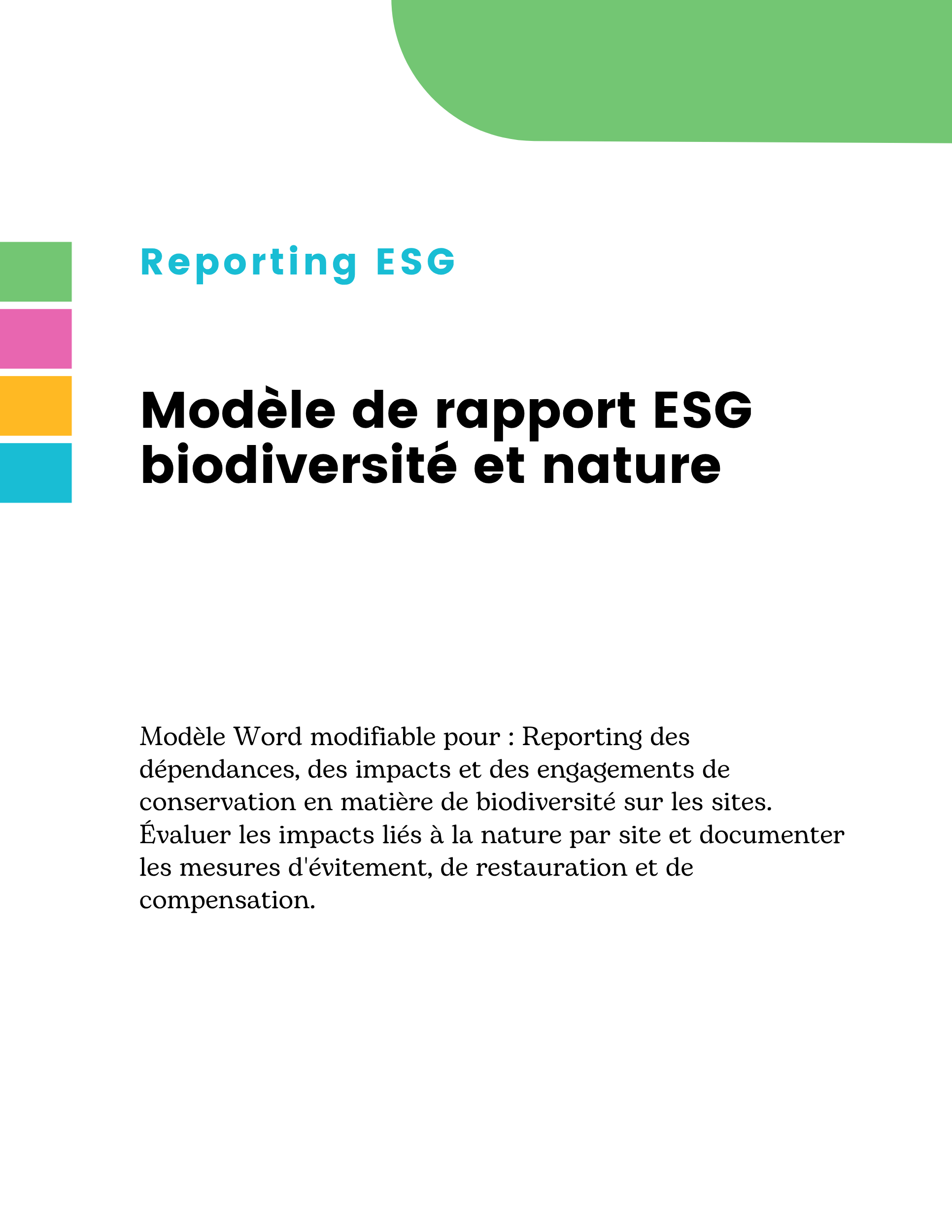 Modèle de rapport ESG biodiversité et nature
