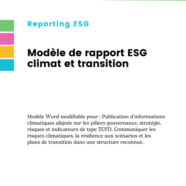 Modèle de rapport ESG climat et transition