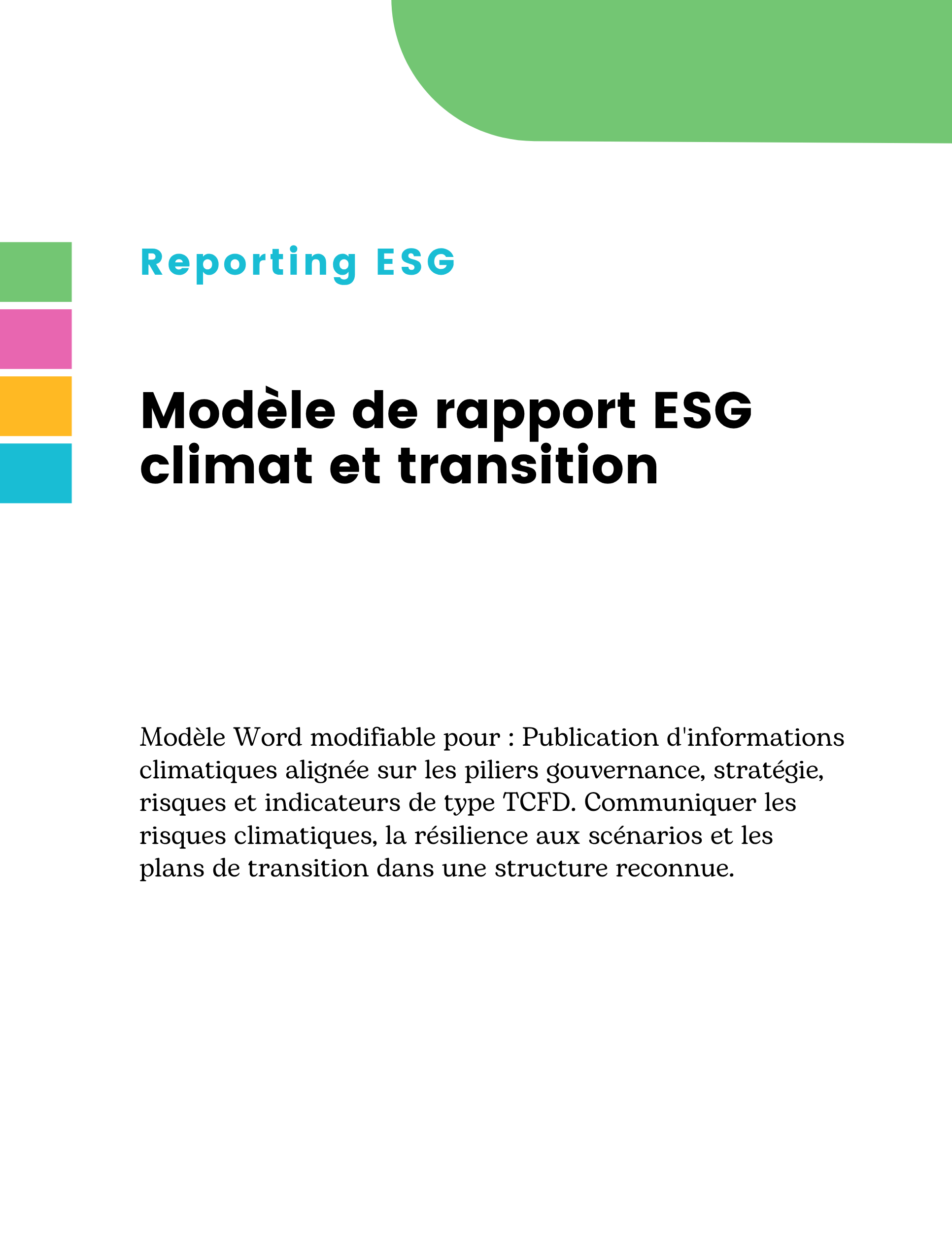 Modèle de rapport ESG climat et transition