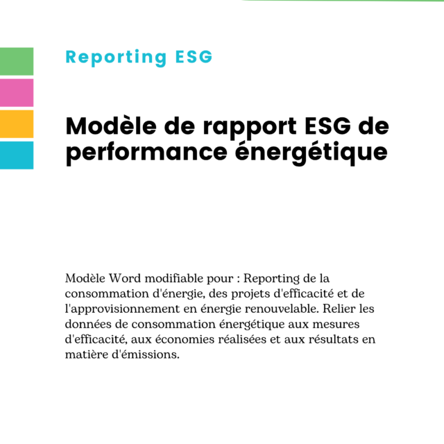 Modèle de rapport ESG de performance énergétique