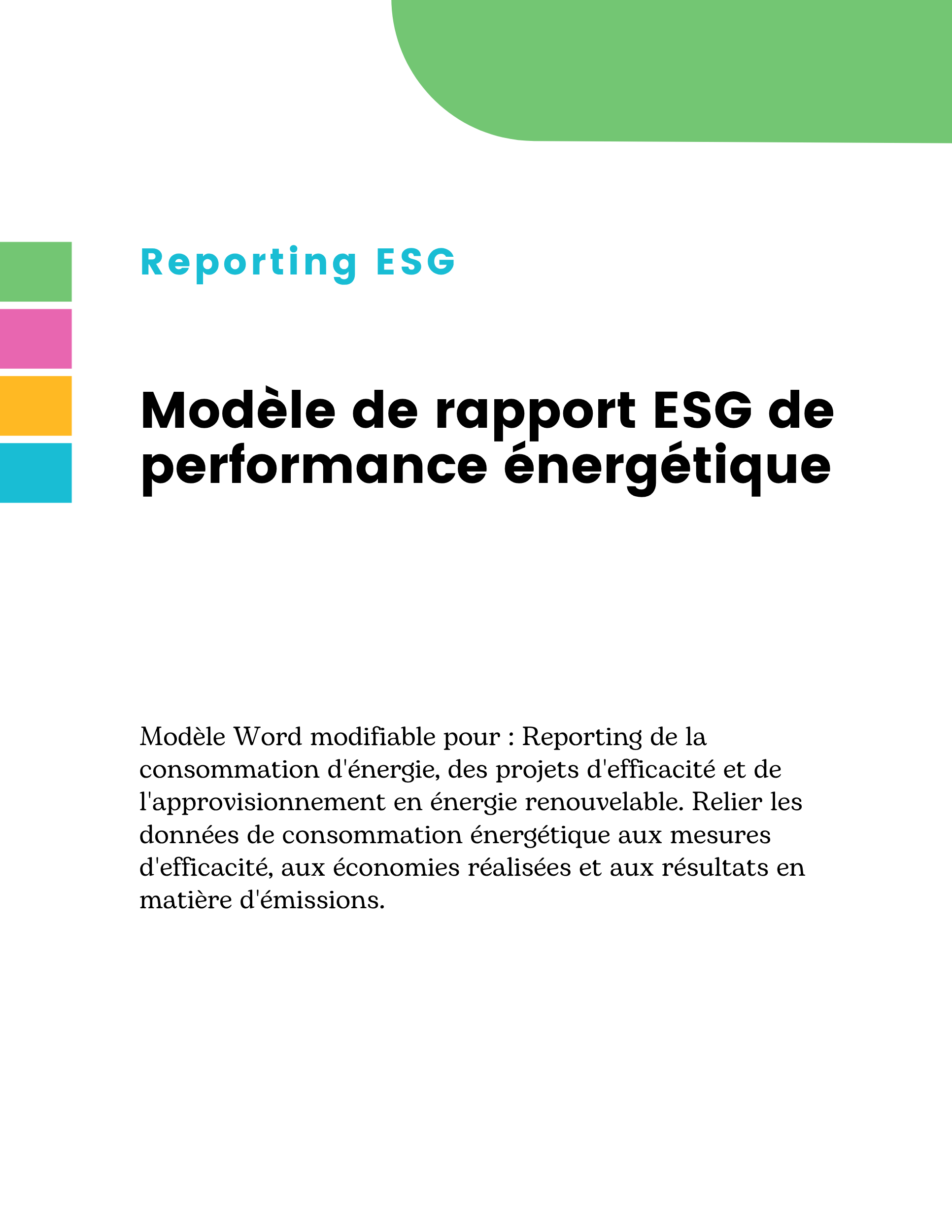 Modèle de rapport ESG de performance énergétique