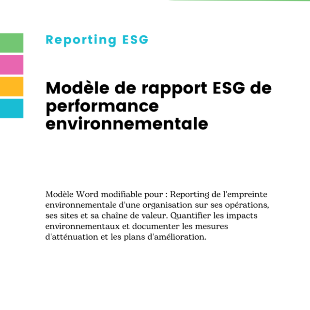 Modèle de rapport ESG de performance environnementale
