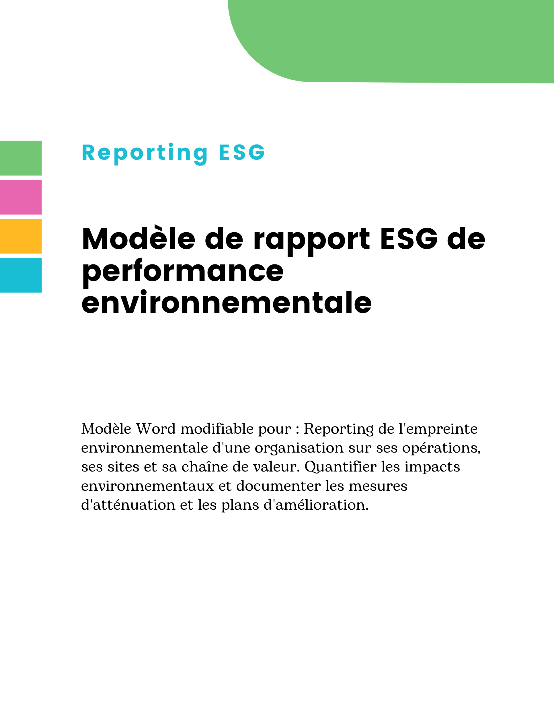 Modèle de rapport ESG de performance environnementale