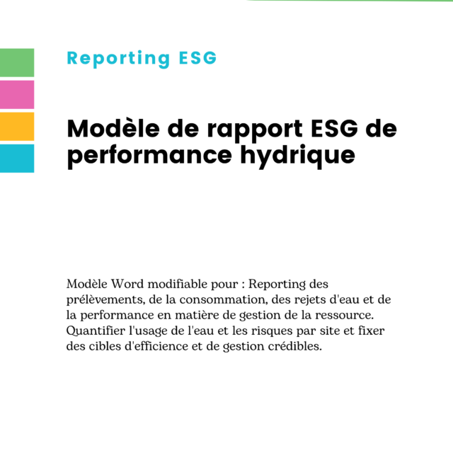 Modèle de rapport ESG de performance hydrique