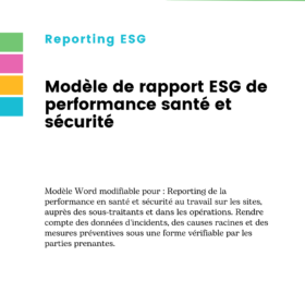 Modèle de rapport ESG de performance santé et sécurité