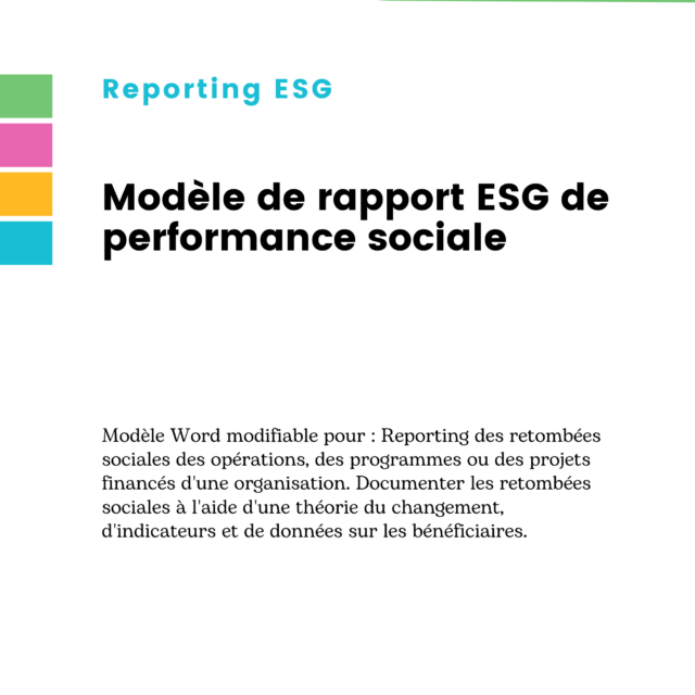 Modèle de rapport ESG de performance sociale