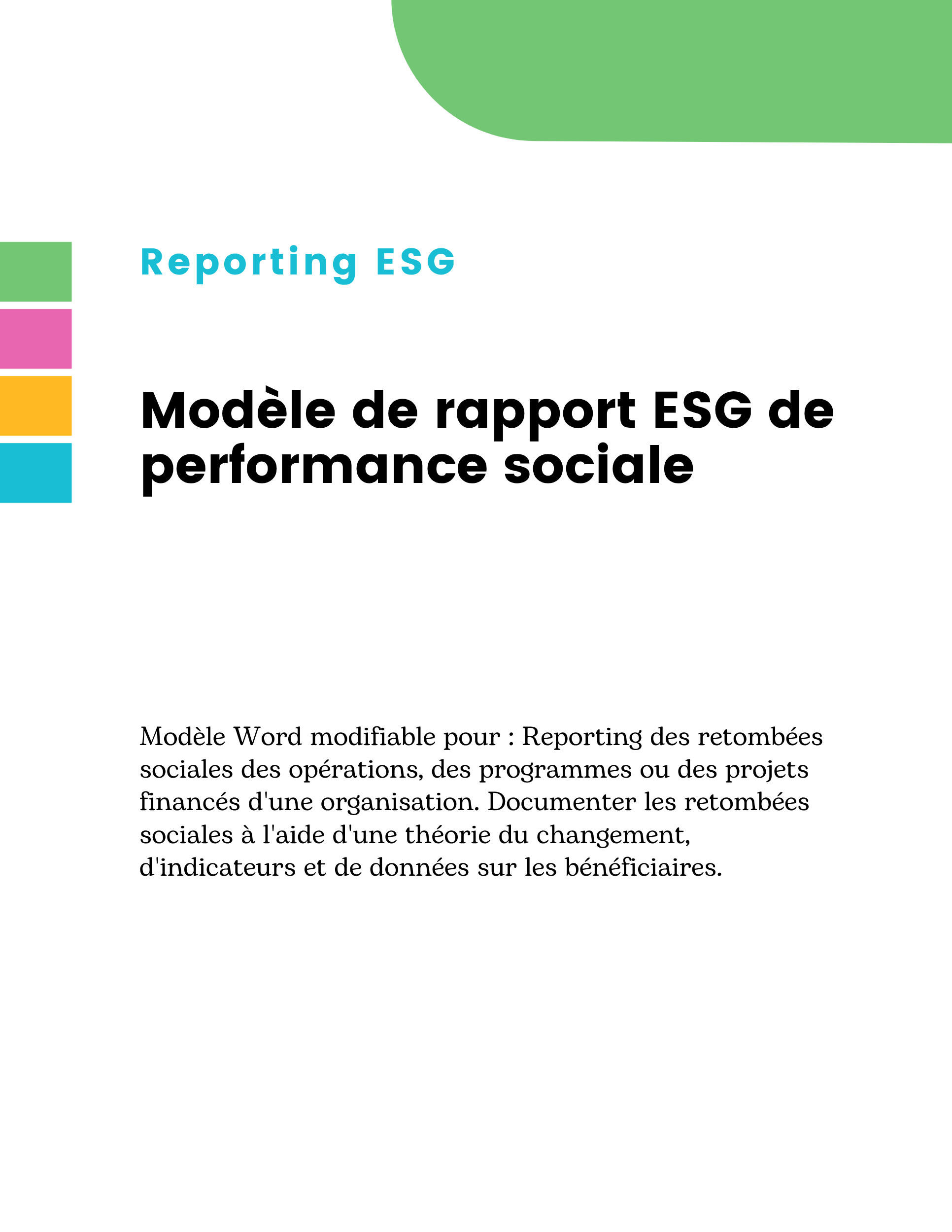 Modèle de rapport ESG de performance sociale