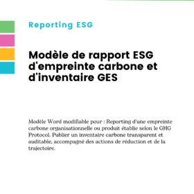 Modèle de rapport ESG d'empreinte carbone et d'inventaire GES