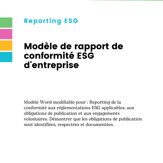 Modèle de rapport de conformité ESG d'entreprise