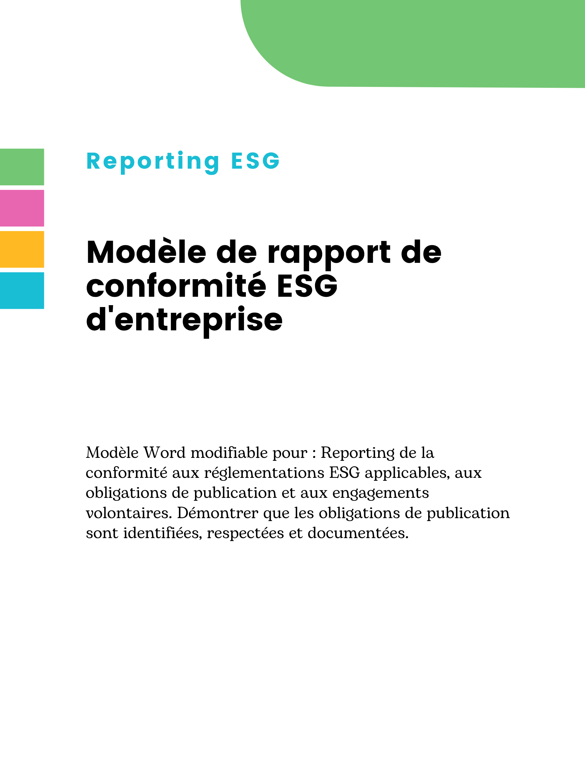 Modèle de rapport de conformité ESG d'entreprise