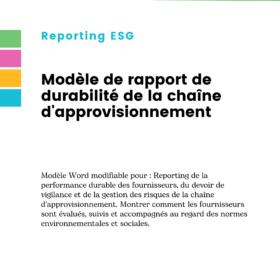 Modèle de rapport de durabilité de la chaîne d'approvisionnement