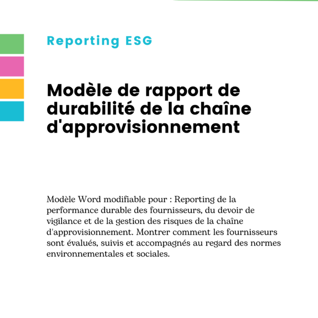 Modèle de rapport de durabilité de la chaîne d'approvisionnement