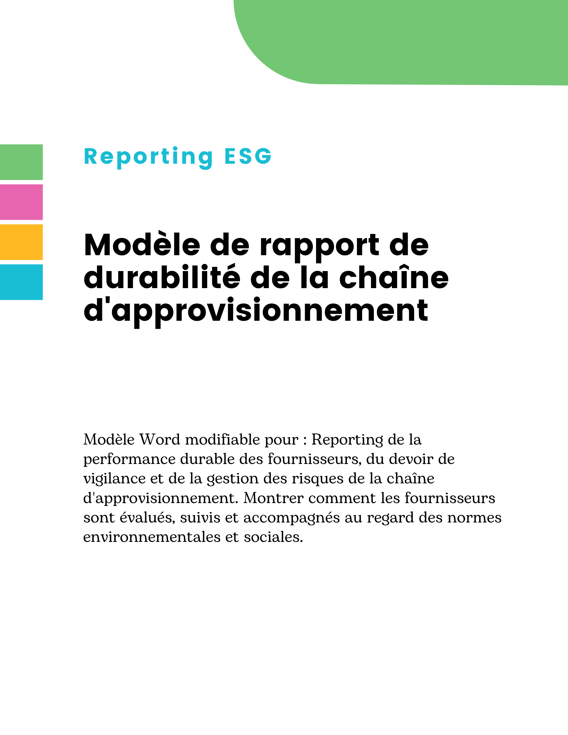 Modèle de rapport de durabilité de la chaîne d'approvisionnement