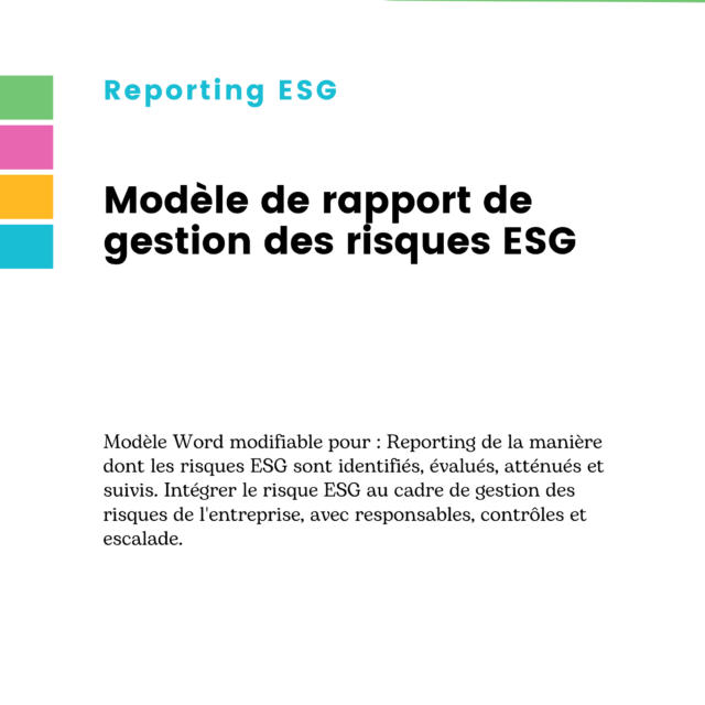 Modèle de rapport de gestion des risques ESG