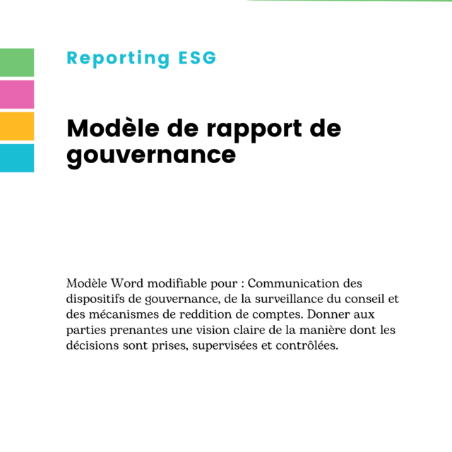 Modèle de rapport de gouvernance