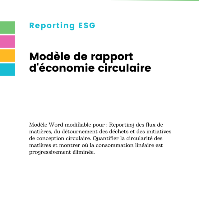 Modèle de rapport d'économie circulaire