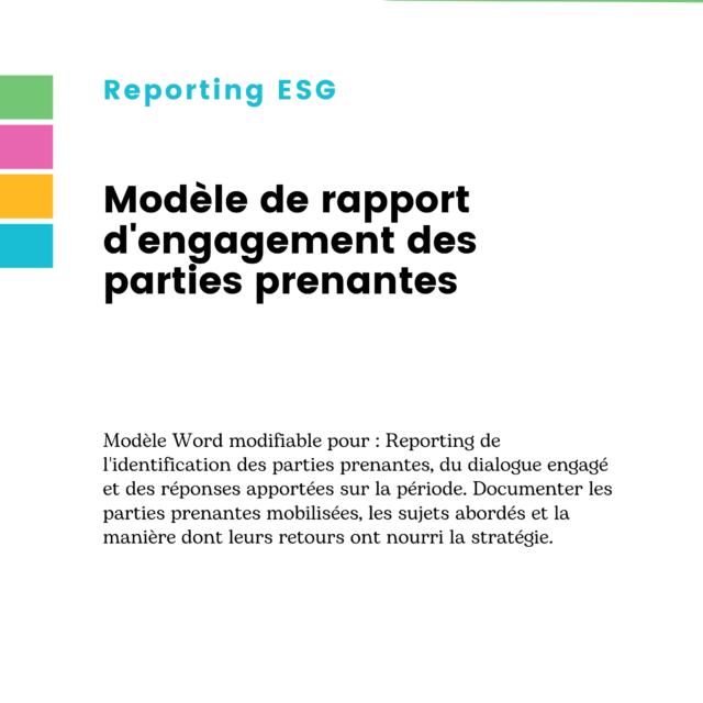 Modèle de rapport d'engagement des parties prenantes