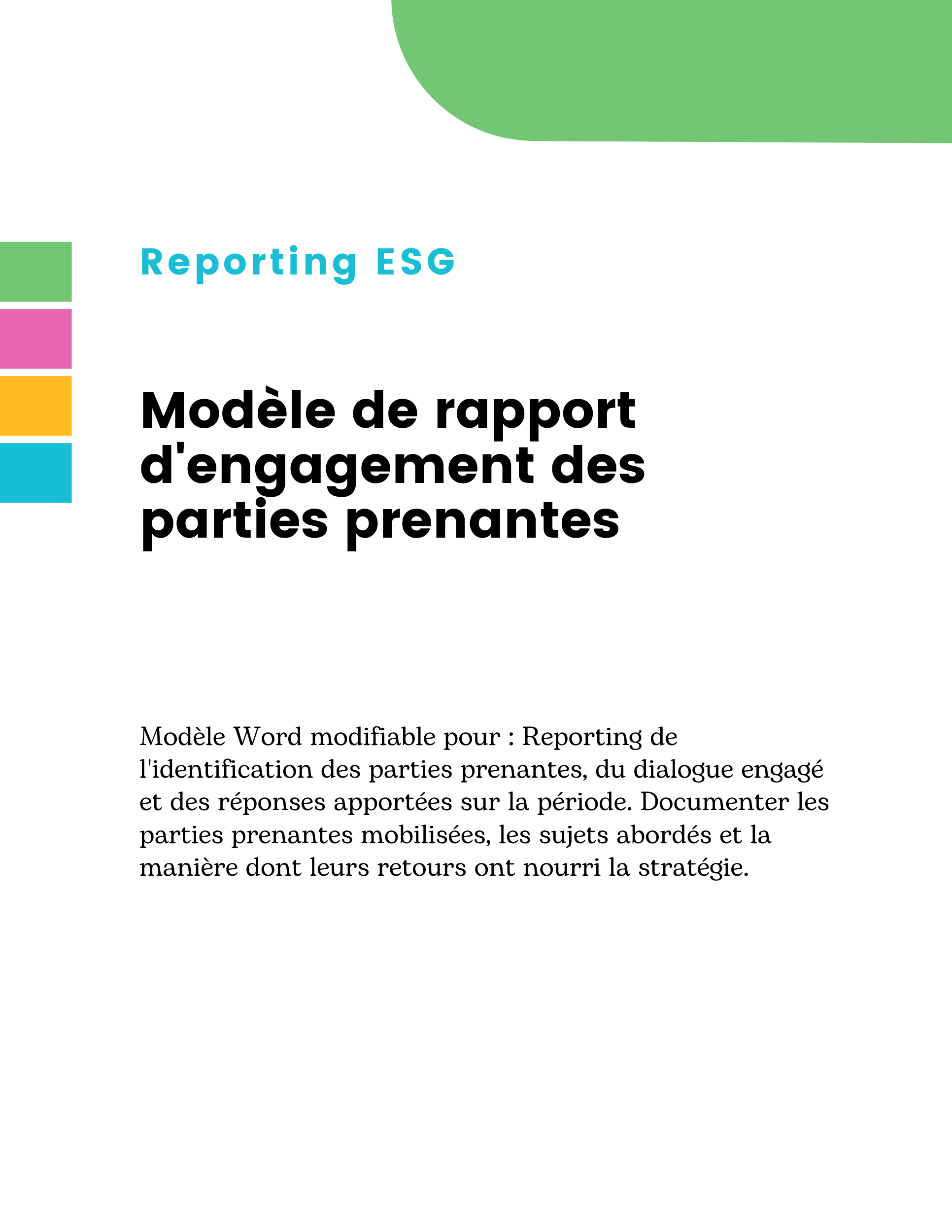Modèle de rapport d'engagement des parties prenantes
