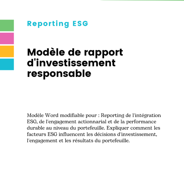 Modèle de rapport d'investissement responsable