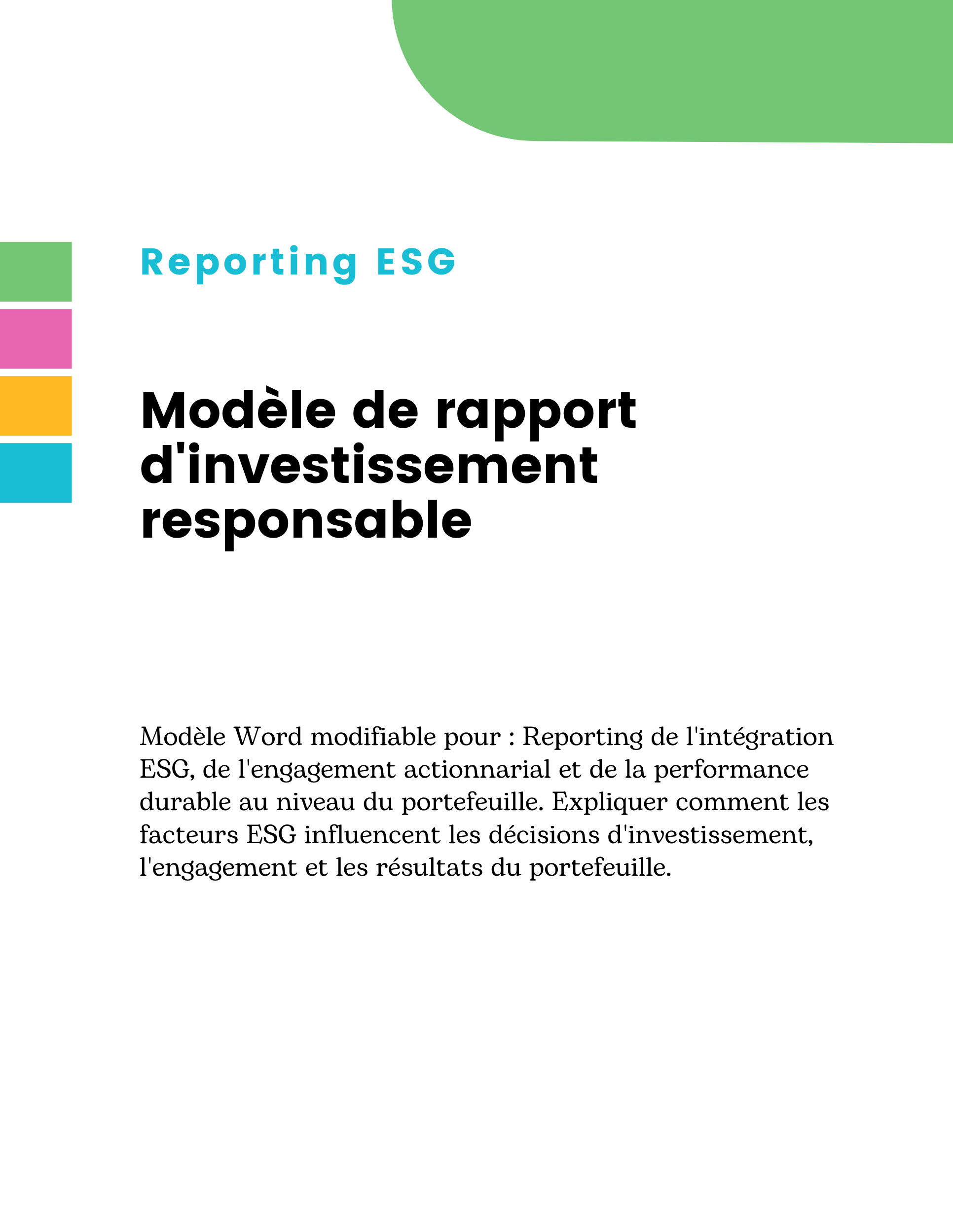 Modèle de rapport d'investissement responsable