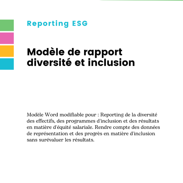 Modèle de rapport diversité et inclusion