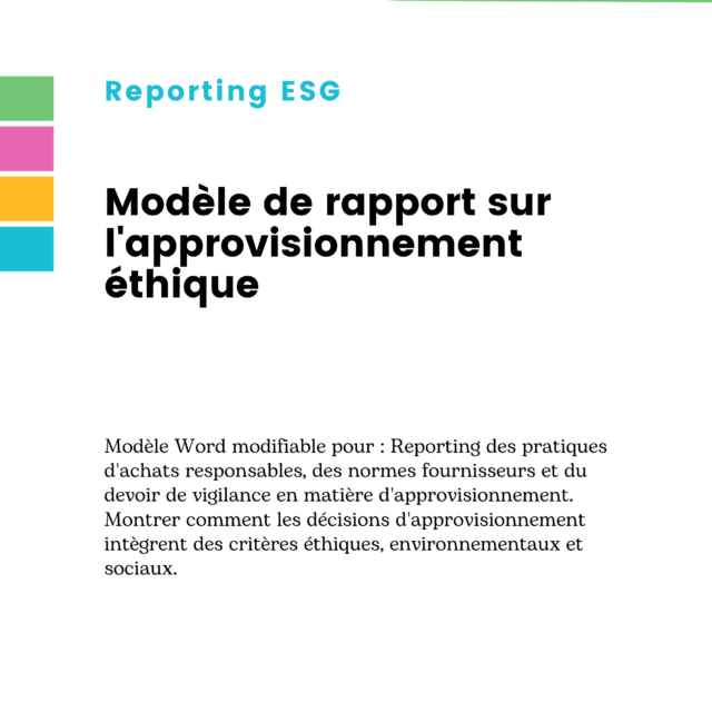 Modèle de rapport sur l'approvisionnement éthique