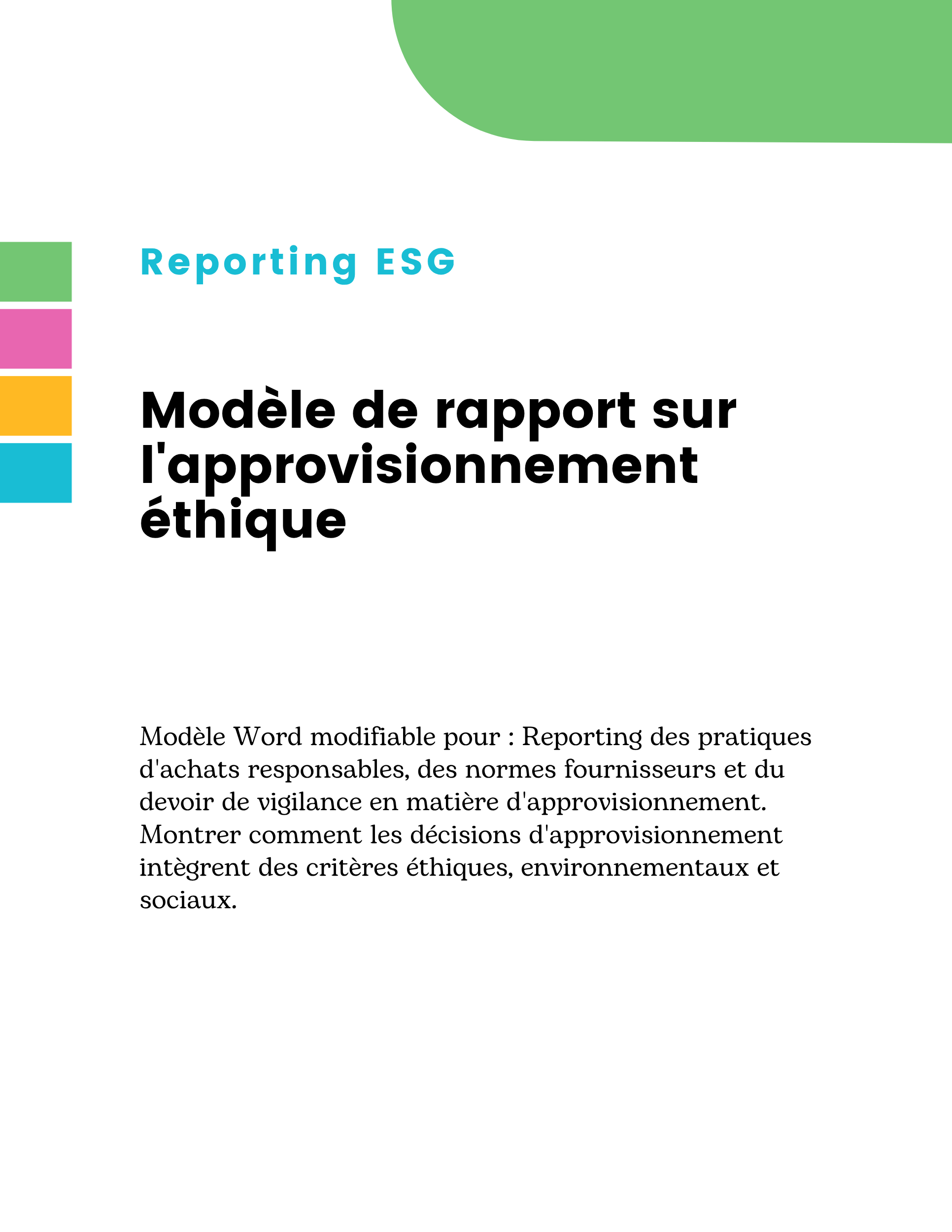 Modèle de rapport sur l'approvisionnement éthique