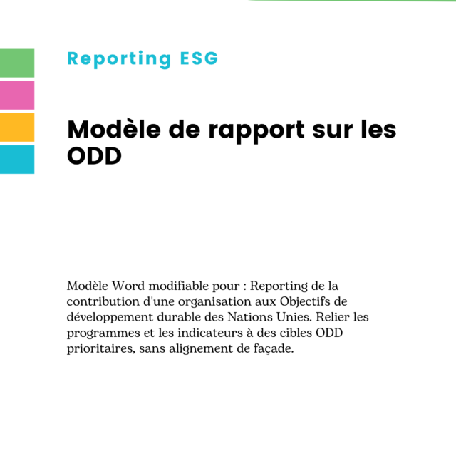 Modèle de rapport sur les ODD