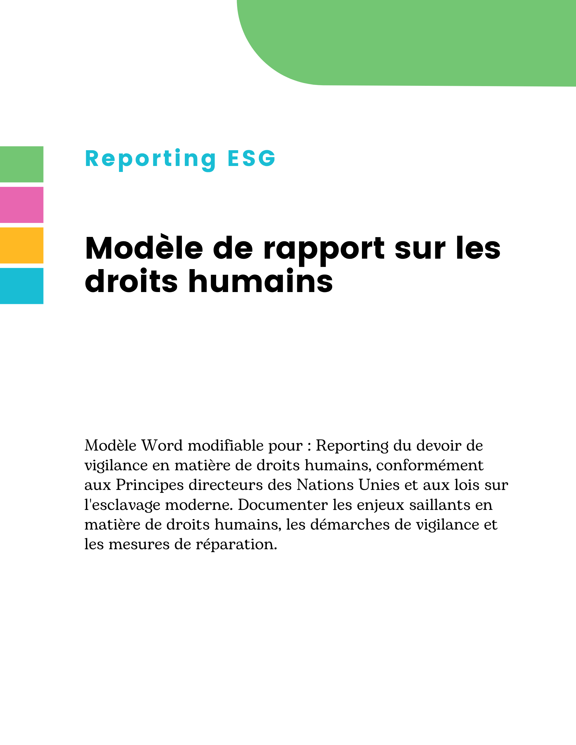 Modèle de rapport sur les droits humains