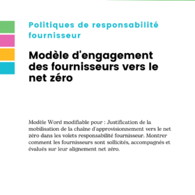 Modèle d'engagement des fournisseurs vers le net zéro