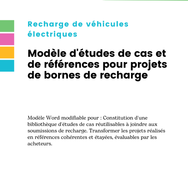 Modèle d'études de cas et de références pour projets de bornes de recharge