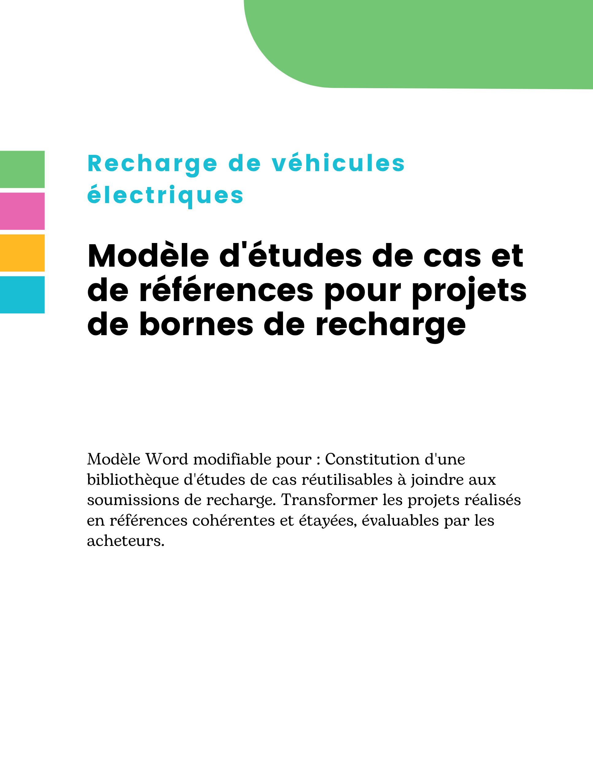 Modèle d'études de cas et de références pour projets de bornes de recharge