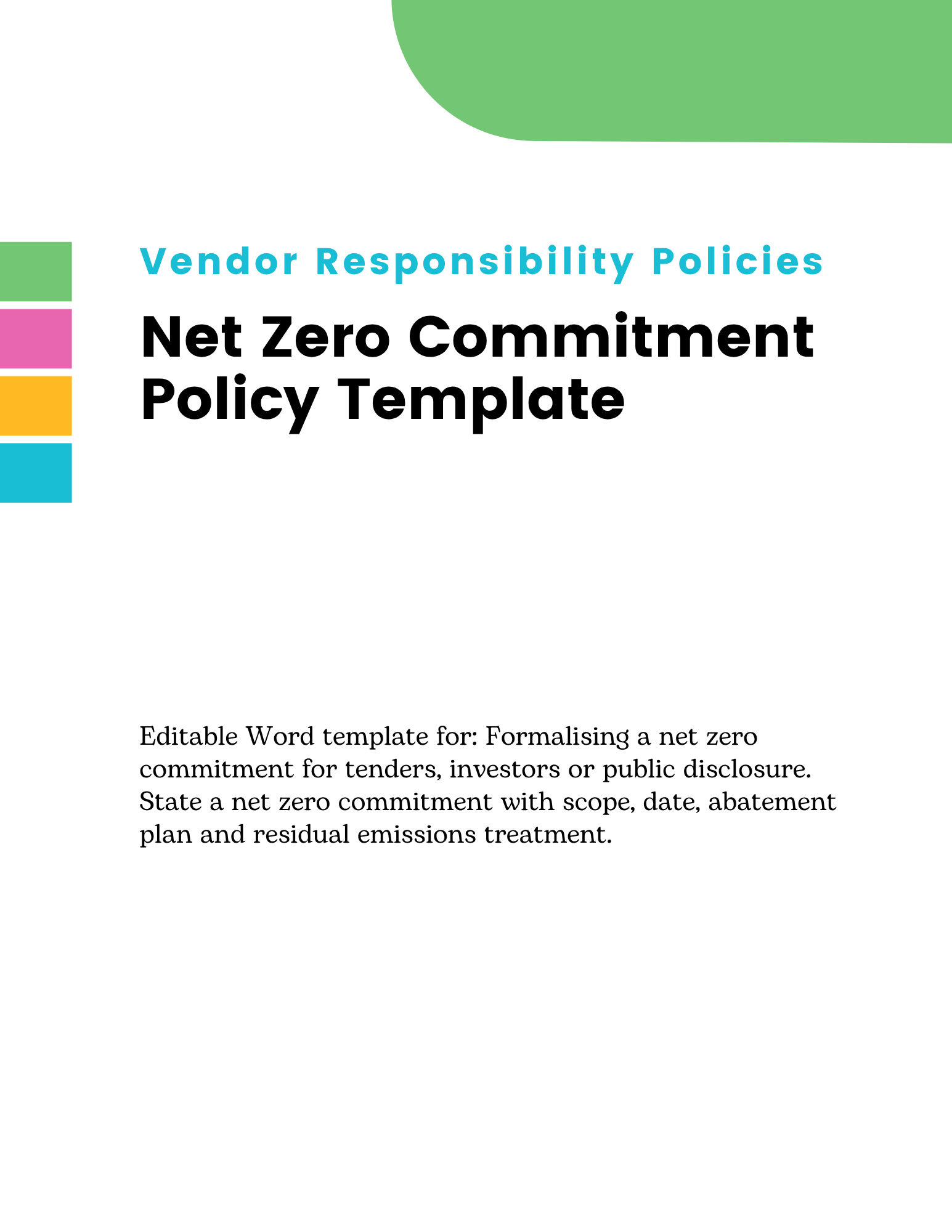 Net Zero Commitment Policy Template